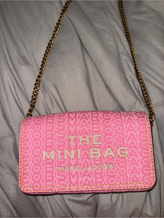 Marc Jacobs Handbags - Marc Jacobs Pink Quilted Logo Mini Bag with Gold Chain